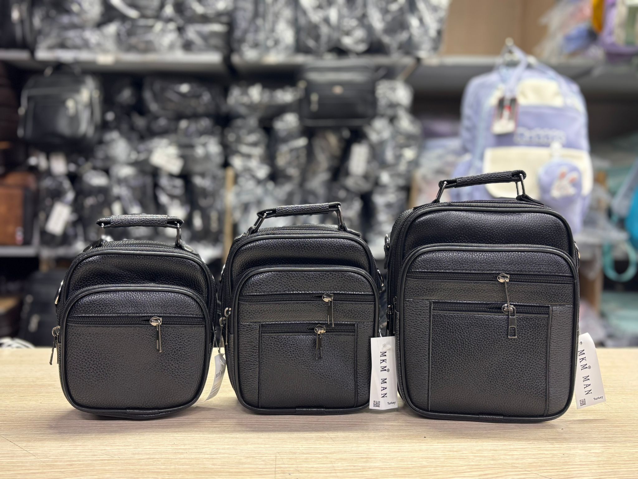 ALPİNO 3lu SET ÇANTA Model-04 Dik Suni Siyah
